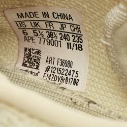 Pre Owned Yeezy x Adidas Light Yellow Knit Fabric Boost 350 V2 Butter Sneakers Size 38 2/3
