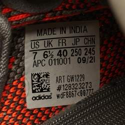 Pre Owned Yeezy x Adidas Grey/Orange Knit Fabric Boost 350 V2 Beluga Reflective Sneakers Size 40