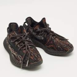 Pre Owned Yeezy x Adidas Brown Knit Fabric Boost 350 V2 MX Rock Sneakers Size 40