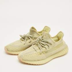 Pre Owned Yeezy x Adidas Yellow Knit Fabric Boost 350 V2 Antlia (Non-Reflective) Sneakers Size 41 1/3