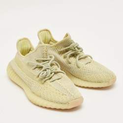 Pre Owned Yeezy x Adidas Yellow Knit Fabric Boost 350 V2 Antlia (Non-Reflective) Sneakers Size 41 1/3