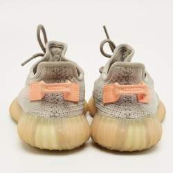 Pre Owned Yeezy x Adidas Grey Knit Fabric Boost 350 V2 True Form Sneakers Size 38 2/3