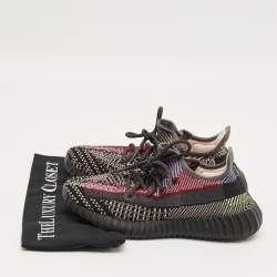Pre Owned Yeezy x Adidas Multicolor Knit Fabric Boost 350 V2 Yecheil (Non-Reflective) Sneakers Size 38 2/3