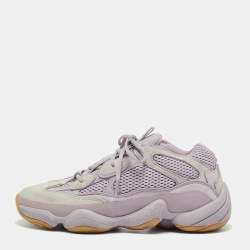 Pre Owned Yeezy x Adidas Purple Mesh and Suede 500 Soft Vision Sneakers Size 42