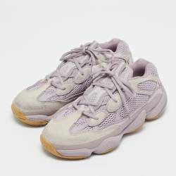 Pre Owned Yeezy x Adidas Purple Mesh and Suede 500 Soft Vision Sneakers Size 42