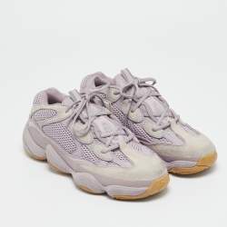Pre Owned Yeezy x Adidas Purple Mesh and Suede 500 Soft Vision Sneakers Size 42