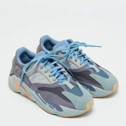 Pre Owned Yeezy x Adidas Multicolor Mesh and Suede Boost 700 Carbon Blue Sneakers Size 38 2/3