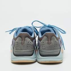 Pre Owned Yeezy x Adidas Multicolor Mesh and Suede Boost 700 Carbon Blue Sneakers Size 38 2/3