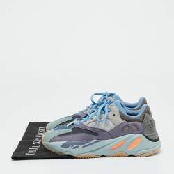 Pre Owned Yeezy x Adidas Multicolor Mesh and Suede Boost 700 Carbon Blue Sneakers Size 38 2/3