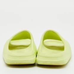 Pre Owned Yeezy x Adidas Neon Green Rubber Glow Green Slide Size 38