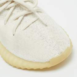 مملوكة مسبقًا Yeezy x Adidas Boost 350 V2 Size 37.5 White Knit Fabric Low Top Sneakers