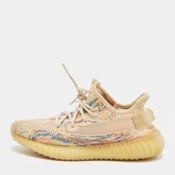 Pre Owned Yeezy x Adidas Boost 350 V2 Size 43.5 White Knit Fabric and Net Lace Up Sneakers