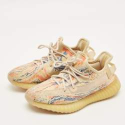 مملوكة مسبقًا Yeezy x Adidas Boost 350 V2 Size 43.5 White Knit Fabric and Net Lace Up Sneakers