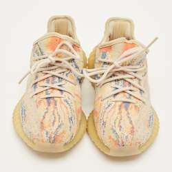 مملوكة مسبقًا Yeezy x Adidas Boost 350 V2 Size 43.5 White Knit Fabric and Net Lace Up Sneakers