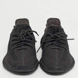 مملوكة مسبقًا Yeezy x Adidas Boost 350 V2 Static Reflective Size 42 Black Knit Fabric and Mesh Lace Up Sneakers