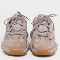 مملوكة مسبقًا حذاء رياضي ييزي x أديداس شبكي وبني من الجلد المدبوغ تاوبيه فاتحة مقاس 40 2/3