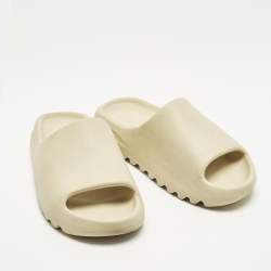 Pre Owned صندل سلايد فلات ييزي x أديداس رزين مطاط أخضر مقاس 40.5