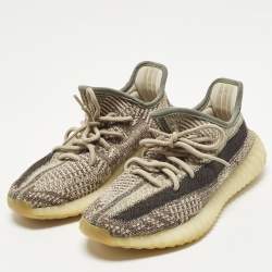 مملوكة مسبقًا حذاء رياضي ييزي x أد يداس بوسط 350 V2 زيون قماش تريكو بيج/بني مقاس 38