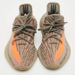 مملوكة مسبقًا حذاء رياضي ييزي x أديداس بيلوغا بوست 350 V2  قماش تريكو رصاصي/ برتقالي مقاس  36 2/3