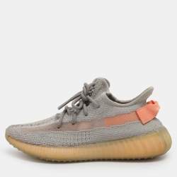 Pre Owned Yeezy x Adidas Boost 350 V2 True Form Size 38 Grey Knit Fabric Low Top Sneakers