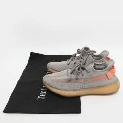 Pre Owned حذاء رياضي ييزي x أديداس بوست 350 في2 قماش تريكو رمادي فورم حقيقي مقاس 36 2/3