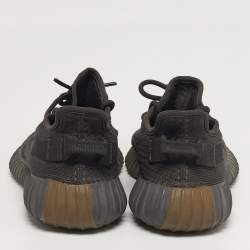 Pre Owned Yeezy x Adidas Boost 350 V2 Size 39.5 Grey Knit Fabric Cinder Low Top Sneakers