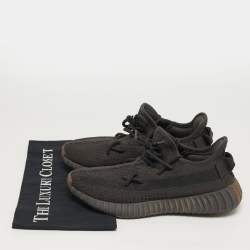Pre Owned Yeezy x Adidas Boost 350 V2 Size 39.5 Grey Knit Fabric Cinder Low Top Sneakers