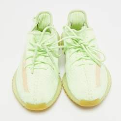 Pre Owned حذاء رياضي ييزي x أديداس بوست 350 ڤي2 قماش تريكو أخضر نيون مقاس 40 بأربطة لامعة