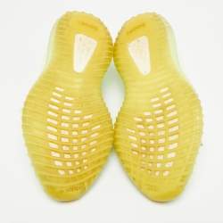 Pre Owned حذاء رياضي ييزي x أديداس بوست 350 ڤي2 قماش تريكو أخضر نيون مقاس 40 بأربطة لامعة