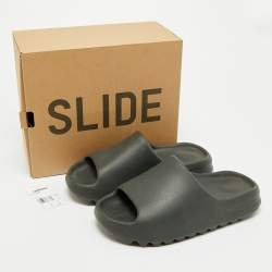 Pre Owned Yeezy x Adidas Onyx Size 36.5 Grey Rubber Flat Slide