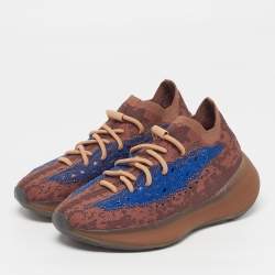 Pre Owned Yeezy x Adidas Boost 380 Azure Size 38.5 Blue Knit Fabric Low Top Sneakers