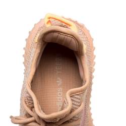 Pre Owned Yeezy x Adidas Beige Cotton Knit And Mesh Boost 350 V2 Clay Sneakers Size 36.5