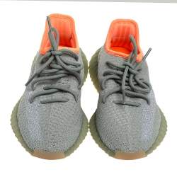 Pre Owned حذاء رياضي ييزي وأديداس بوست 350 في2 ديزرت ساغ عاكس قماش تريكو أخضر/ رمادي مقاس 35.5