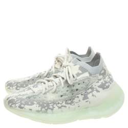 Pre Owned Yeezy x adidas Grey/White Cotton Knit Boost 380 Alien Sneakers Size 38