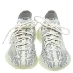 Pre Owned Yeezy x adidas Grey/White Cotton Knit Boost 380 Alien Sneakers Size 38