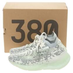 Pre Owned Yeezy x adidas Grey/White Cotton Knit Boost 380 Alien Sneakers Size 38