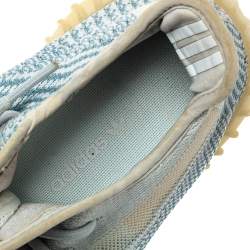 Pre Owned Yeezy x Adidas Blue/White Cotton Knit Boost 350 V2 Sneakers Size 39.5