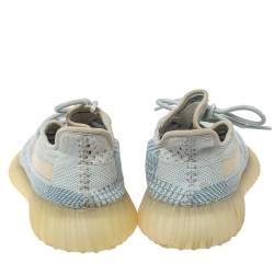 Pre Owned Yeezy x Adidas Blue/White Cotton Knit Boost 350 V2 Sneakers Size 39.5