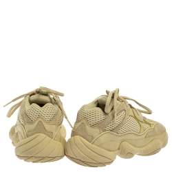 Pre Owned حذاء رياضي ييزي x أديداس جلد أخضر ليموني وقماش 500 ستون مقاس 36.5