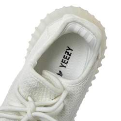 Pre Owned Yeezy x Adidas Cotton Knit Boost 350 V2 Triple White Sneakers Size 39 1/3