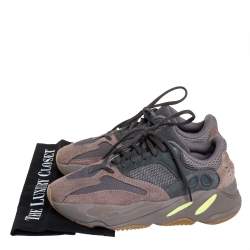 Pre Owned Yeezy x adidas Grey/Brown Mesh And Suede Boost 700 Mauve Sneakers Size 38 2/3