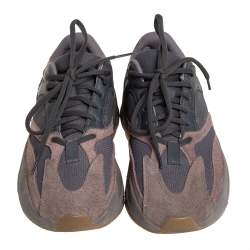 Pre Owned Yeezy x adidas Grey/Brown Mesh And Suede Boost 700 Mauve Sneakers Size 38 2/3