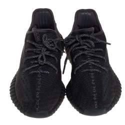 Pre Owned Yeezy x Adidas Grey Knit Fabric Boost 350 V2 Sneakers Size 40 2/3