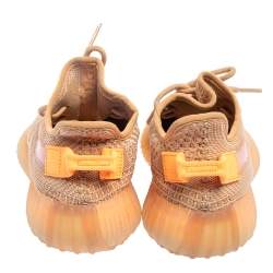 Pre Owned حذاء رياضي كلاي أديداس X ييزي بوست 350 V2 قماش تريكو بيج مقاس 38