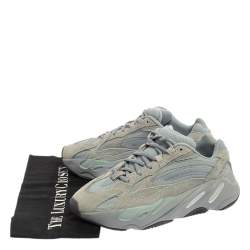 Pre Owned Yeezy x Adidas Hospital Blue Mesh And Suede Boost 700 V2 Sneakers Size 38