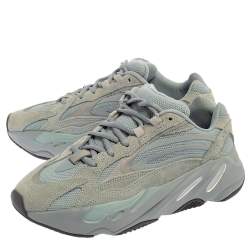 Pre Owned Yeezy x Adidas Hospital Blue Mesh And Suede Boost 700 V2 Sneakers Size 38