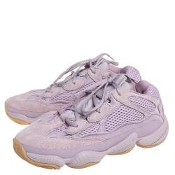 Pre Owned Yeezy x adidas Purple Mesh And Suede 500 Soft Vision Low Top Sneakers Size 38
