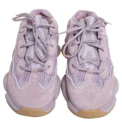 Pre Owned Yeezy x adidas Purple Mesh And Suede 500 Soft Vision Low Top Sneakers Size 38