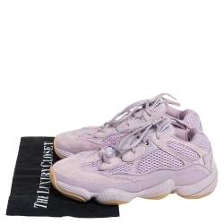 Pre Owned Yeezy x adidas Purple Mesh And Suede 500 Soft Vision Low Top Sneakers Size 38