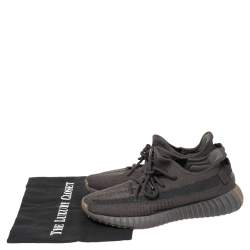 Pre Owned Yeezy x Adidas Dark Grey Cotton Knit Boost 350 V2 Cinder Sneakers Size 40 2/3